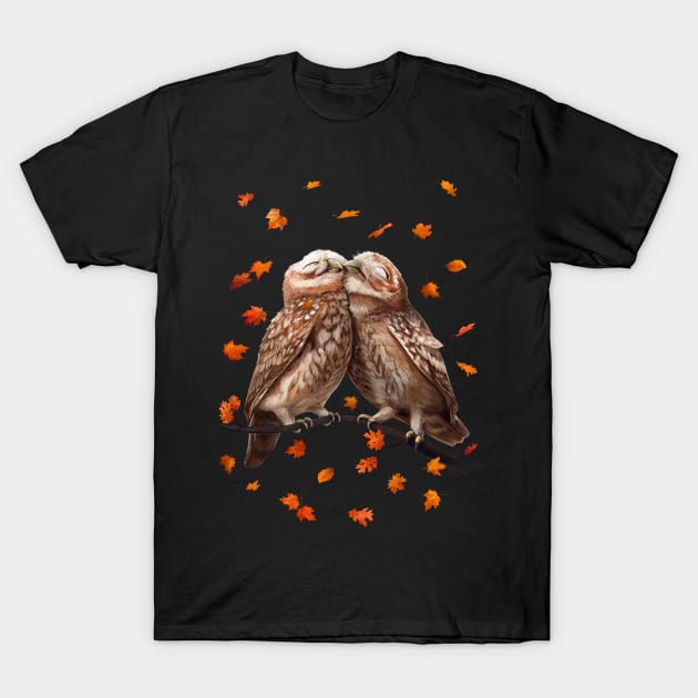 Autumn owls T-Shirt by kodamorkovkart